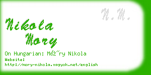 nikola mory business card